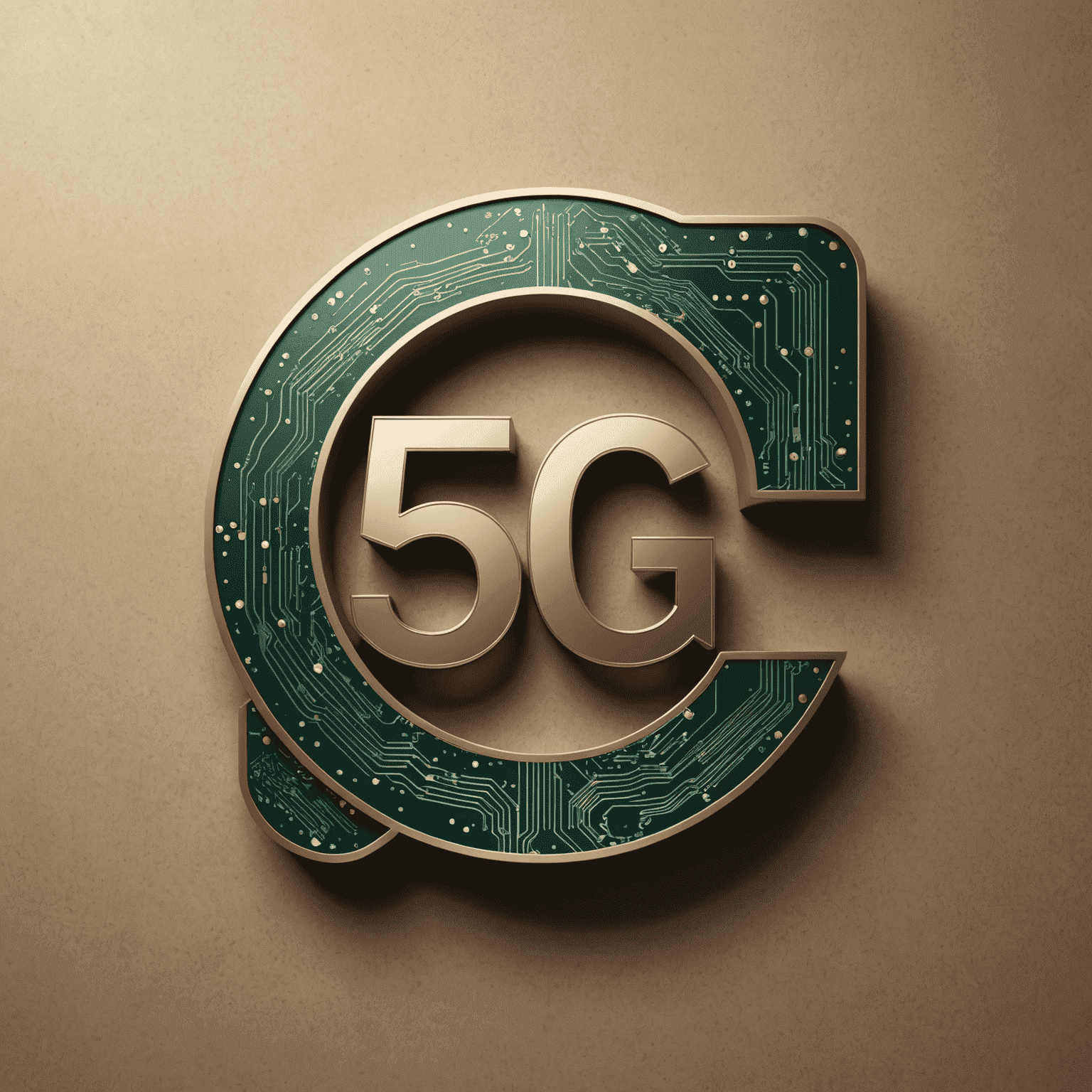 5G Connect Logo - A sleek, modern design with metallic finish and circuit board patterns