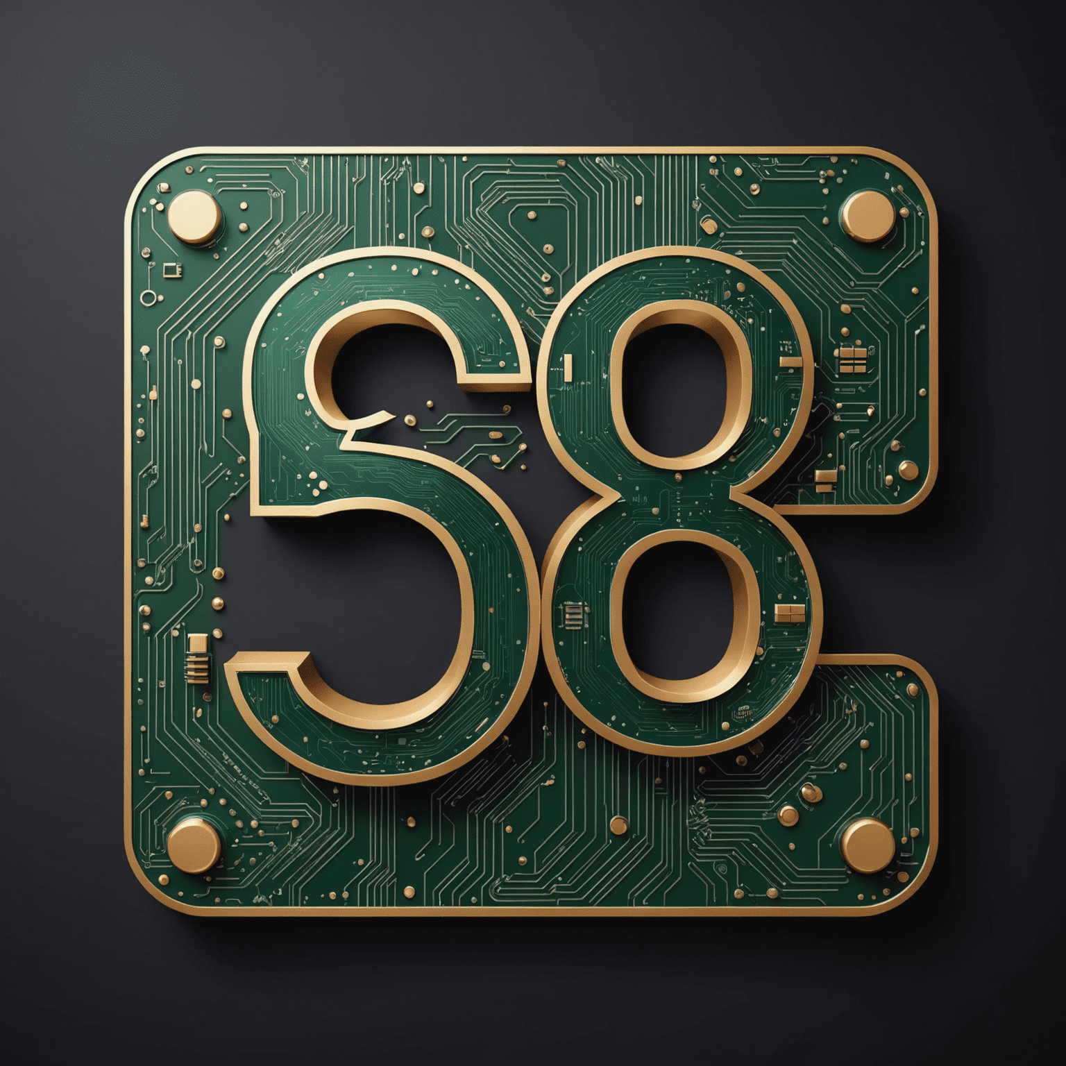 5G Connect Logo - A sleek, modern design with metallic finish and circuit board patterns