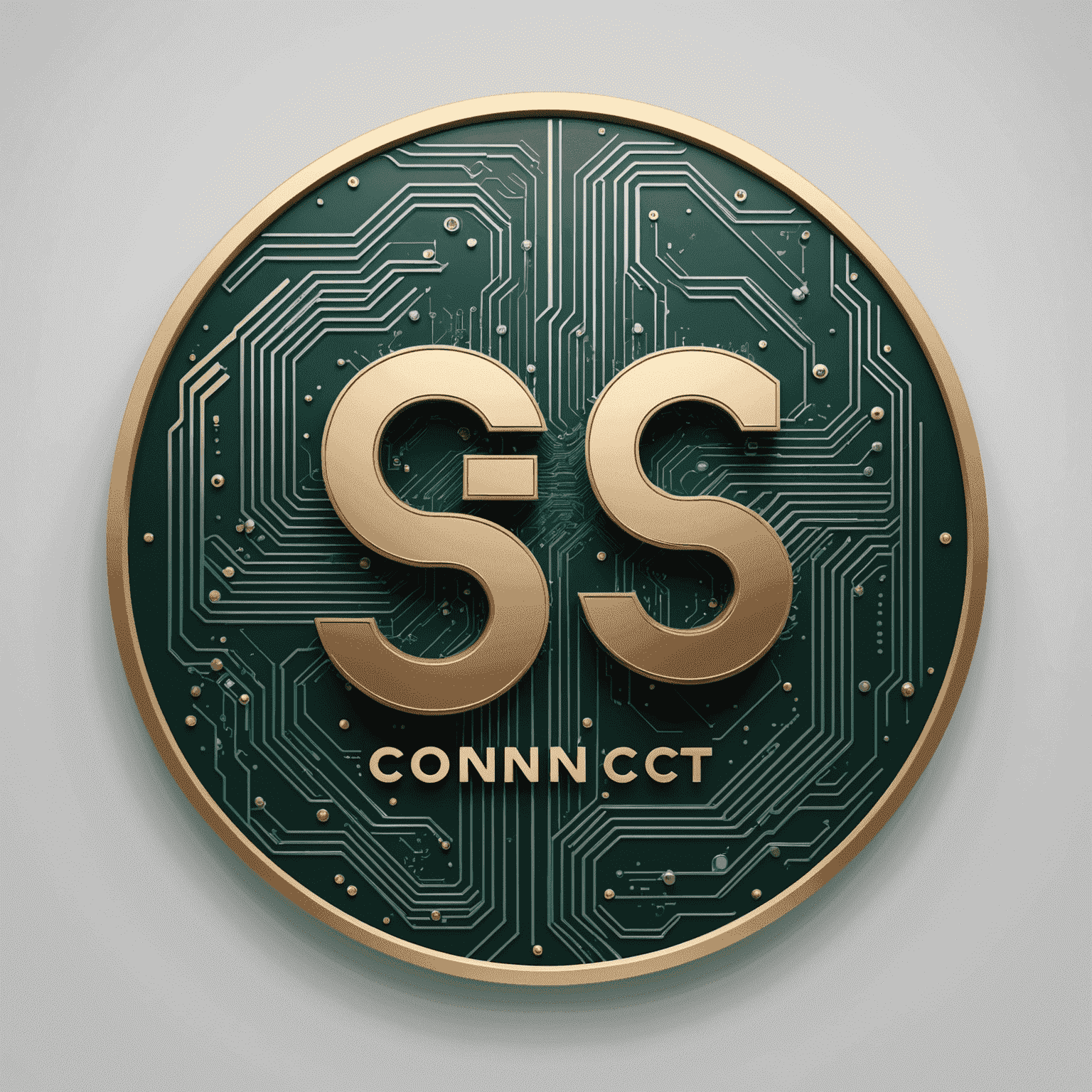 5G Connect Logo - A sleek, modern design with metallic finish and circuit board patterns