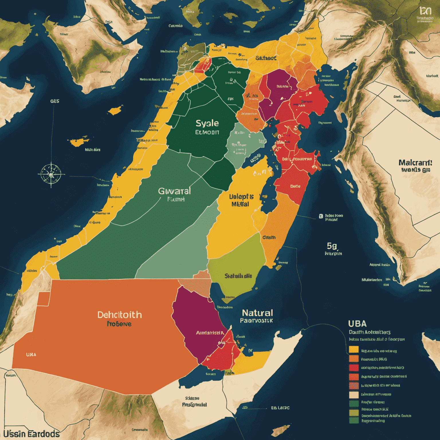 Interactive map of UAE with color-coded regions showing mobile and internet coverage, including 5G areas